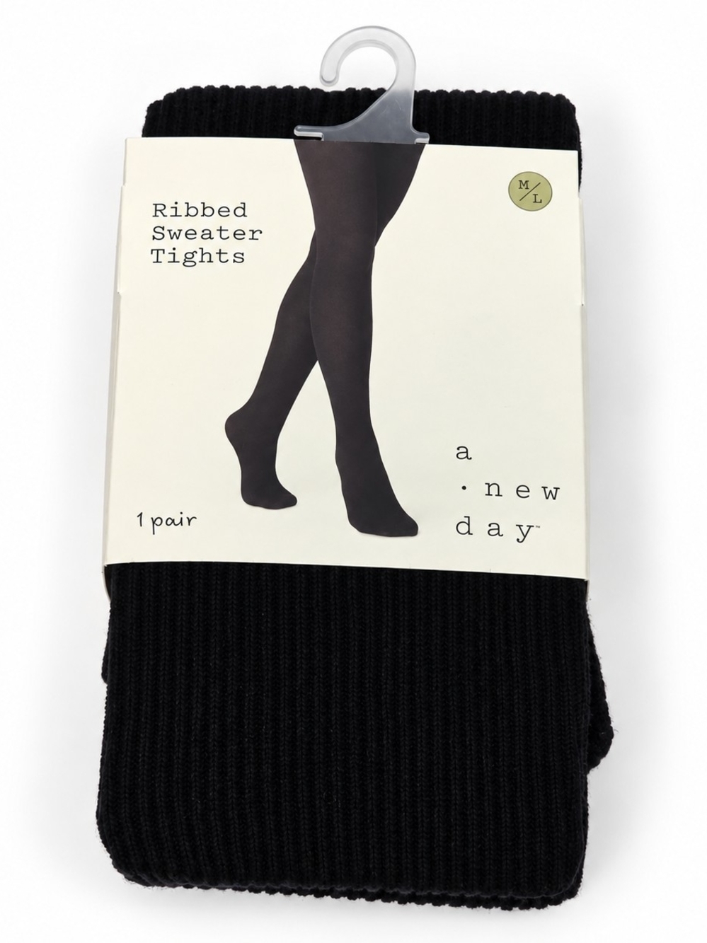 a.new.day Ribbed Sweater Tights Black M/L